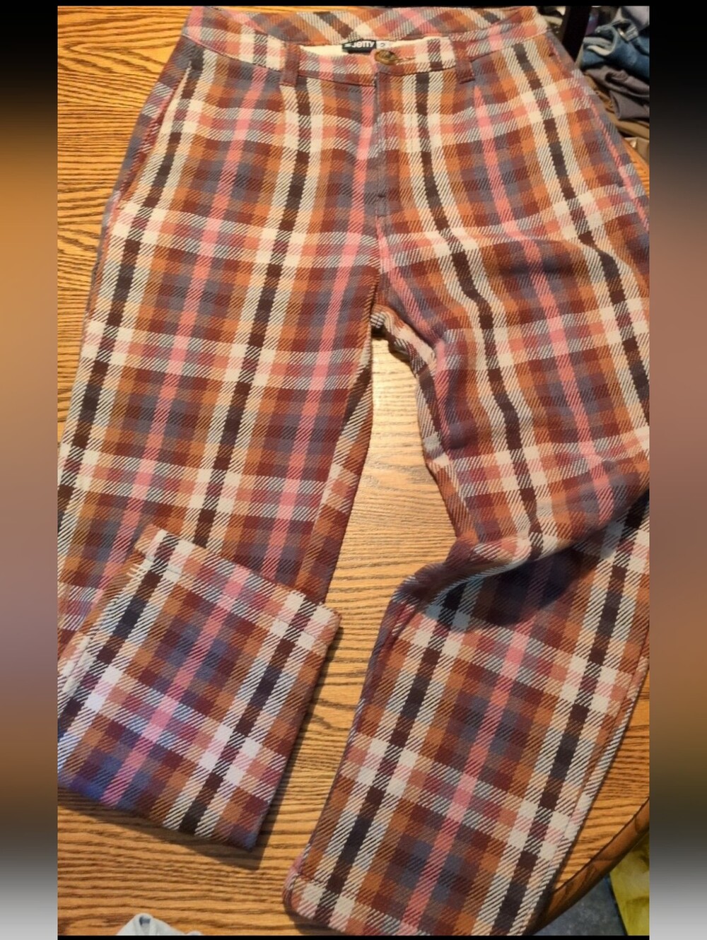 Jetty plaid straight pants